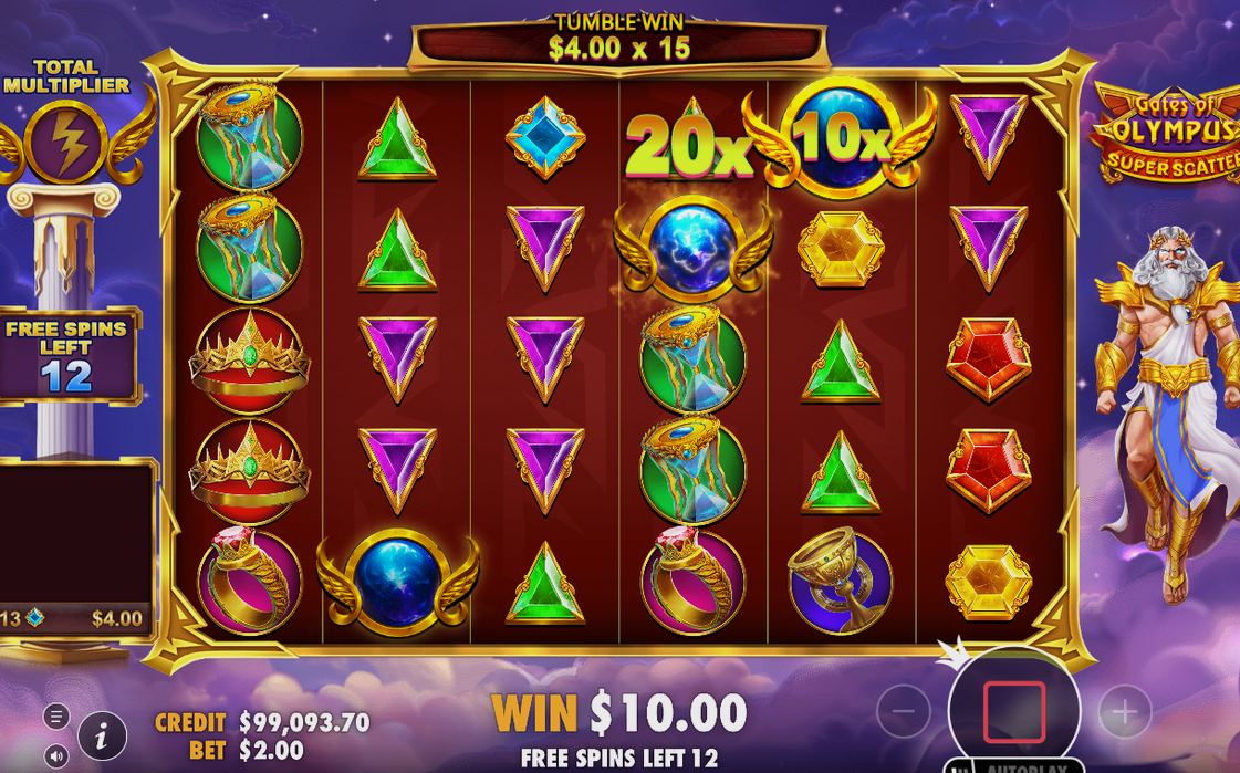 Skärm från en pågående runda med Free Spins