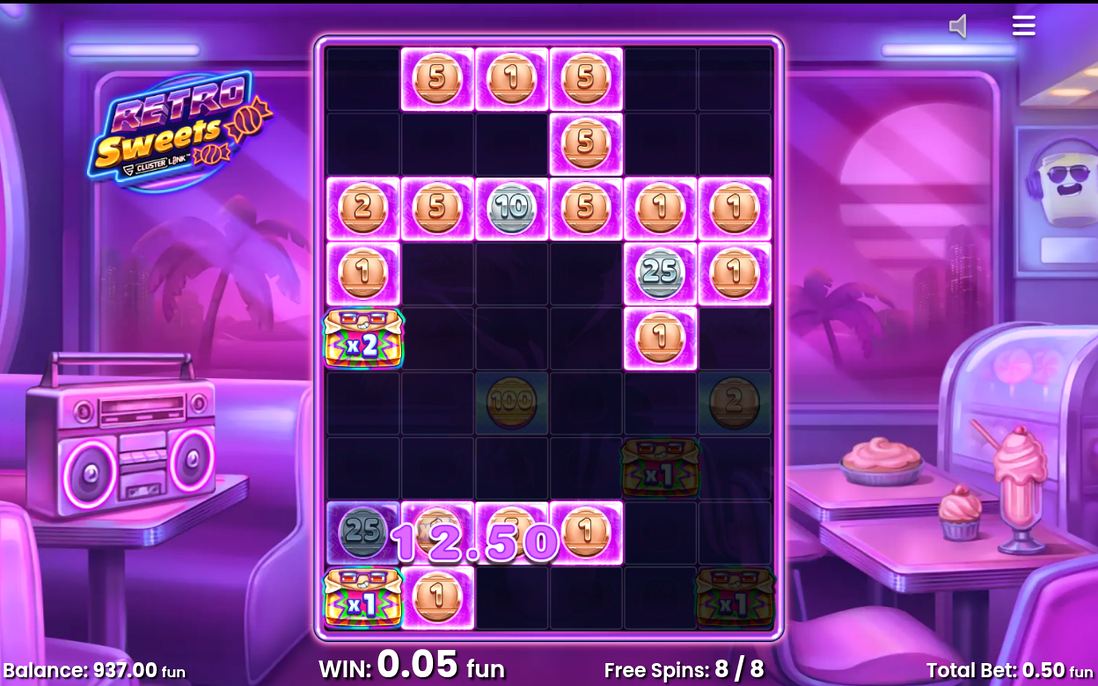 Free Spins-läge med Wild Candy Symbols i rutnätet